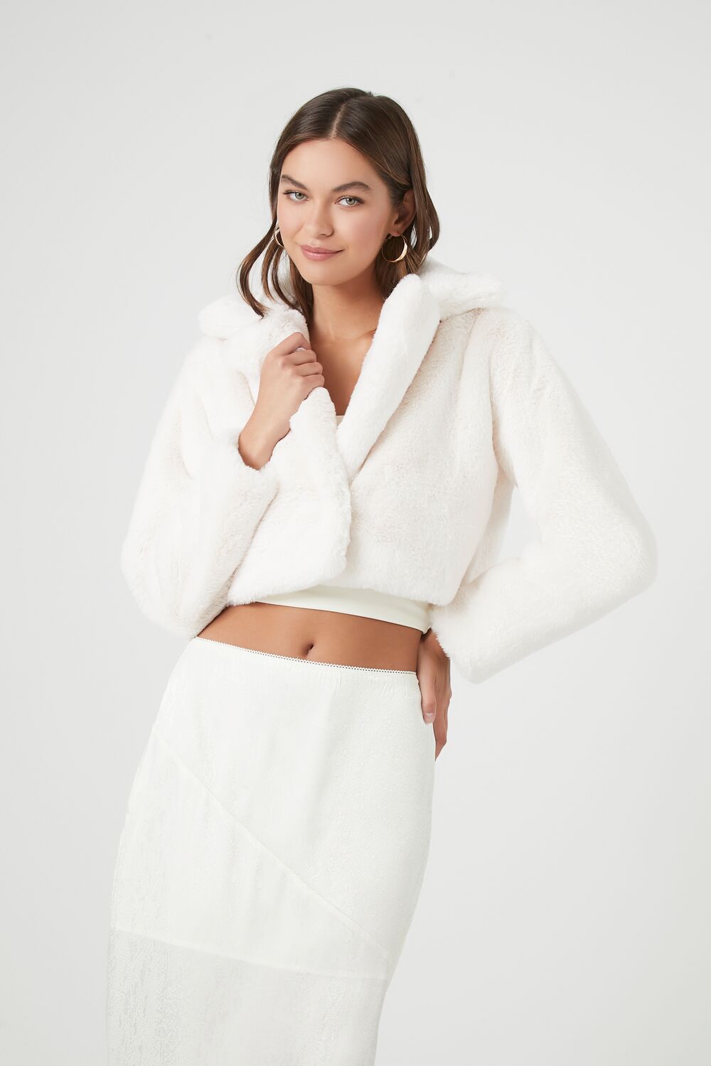 Plush Cropped Coat | Forever 21 Women
