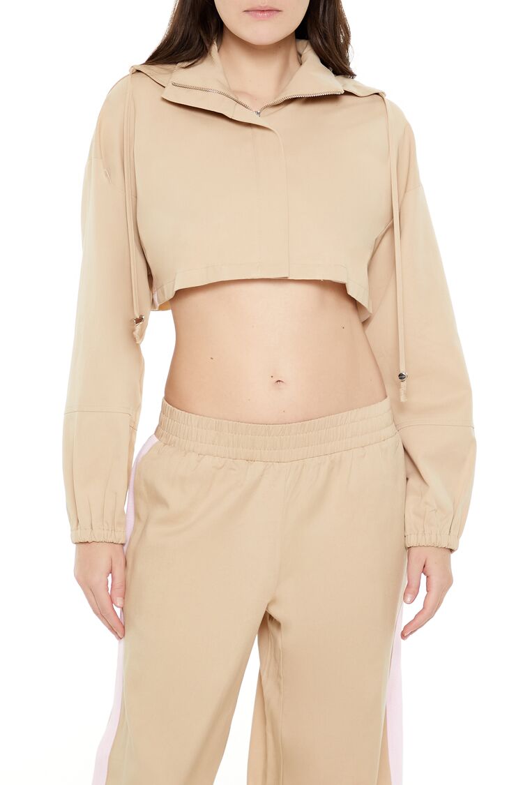 Hooded Zip-Up Cropped Jacket | Forever 21 Women