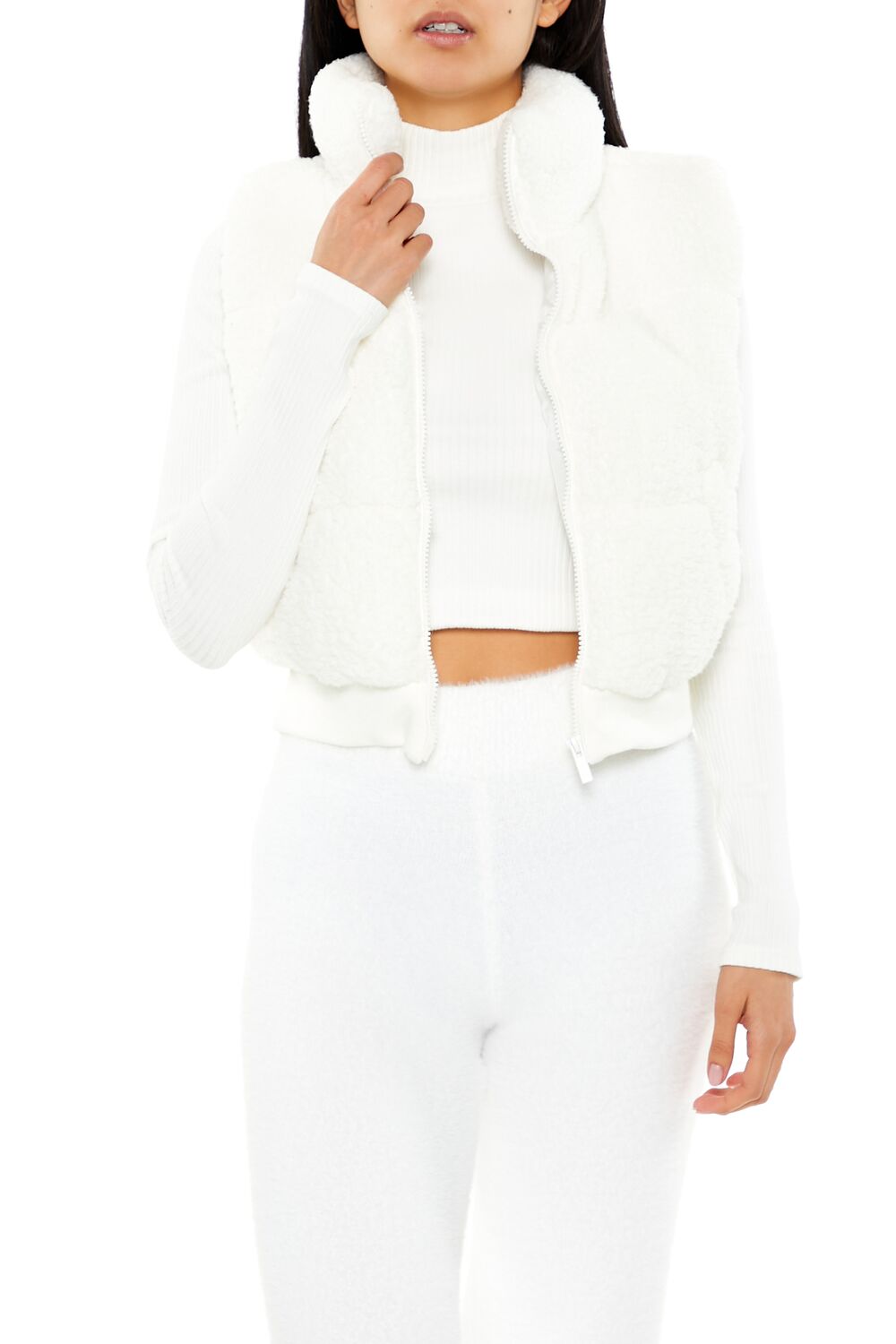 Faux Shearling Zip-Up Vest | Forever 21 Women