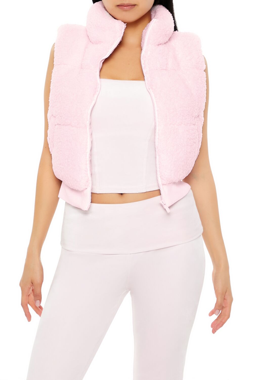 Faux Shearling Zip-Up Vest | Forever 21 Women