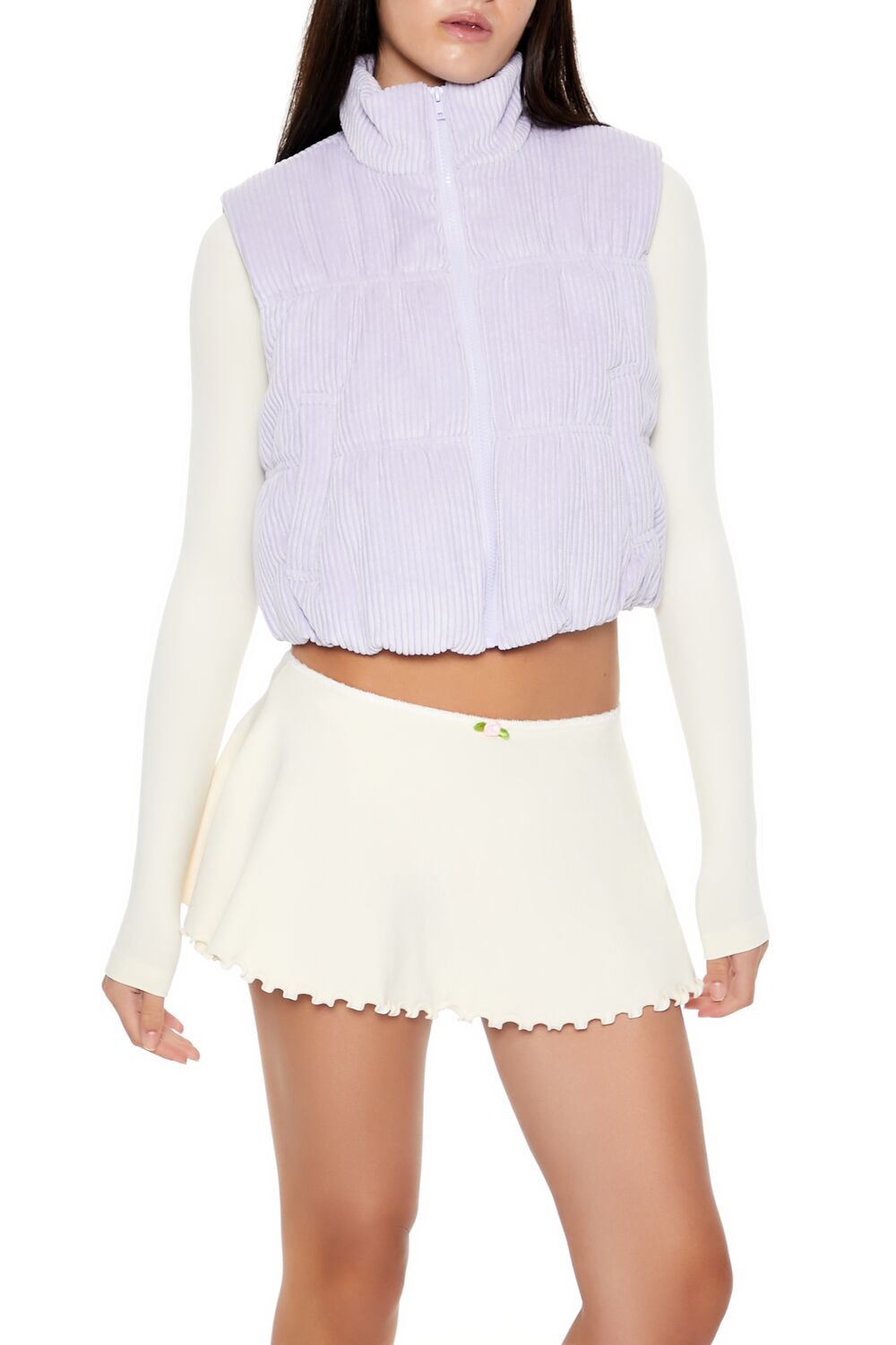 Cropped Funnel Neck Corduroy Vest | Forever 21 Women