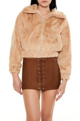 Plush Cropped Bomber Jacket | Forever 21 Women