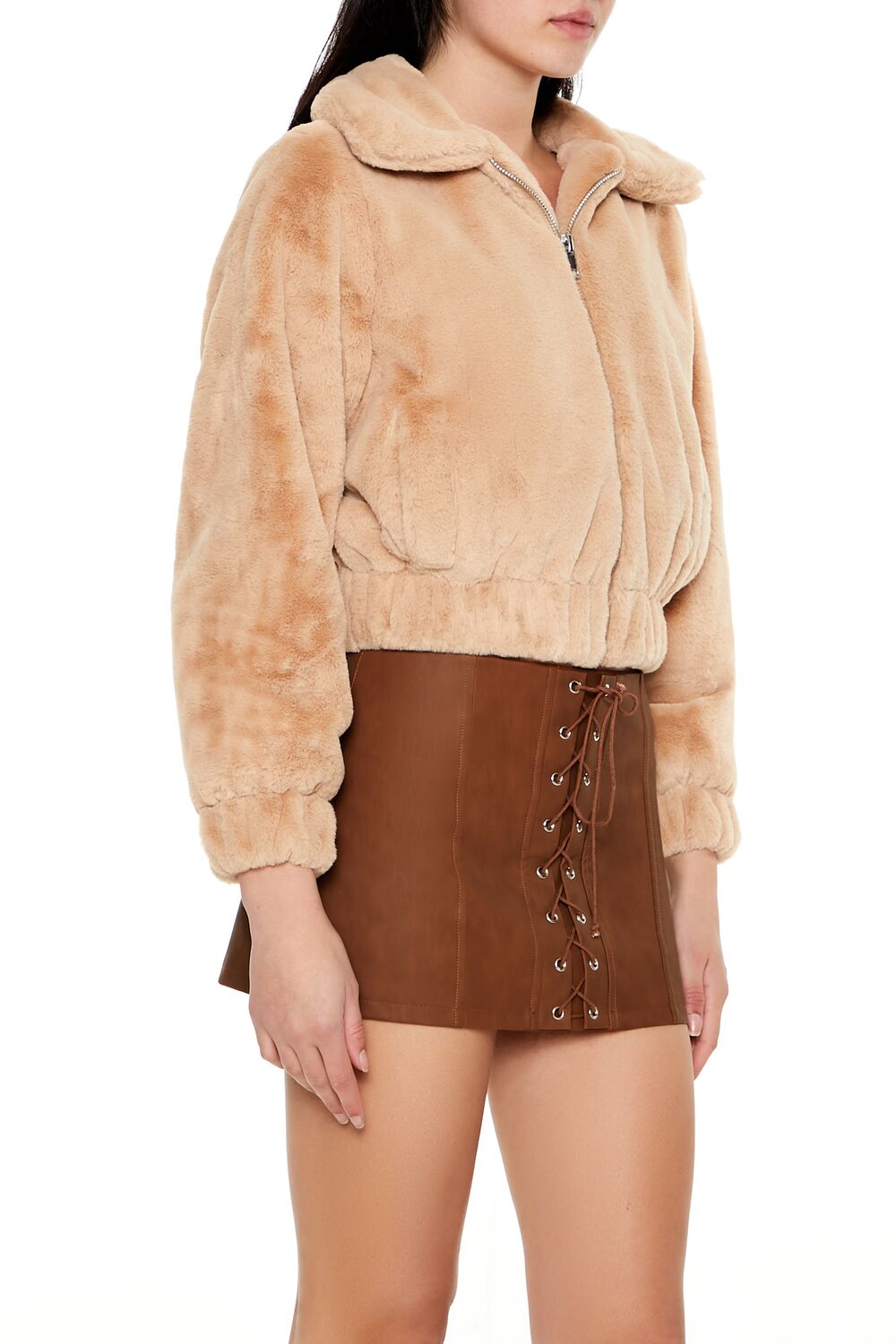 Plush Cropped Bomber Jacket | Forever 21 Women