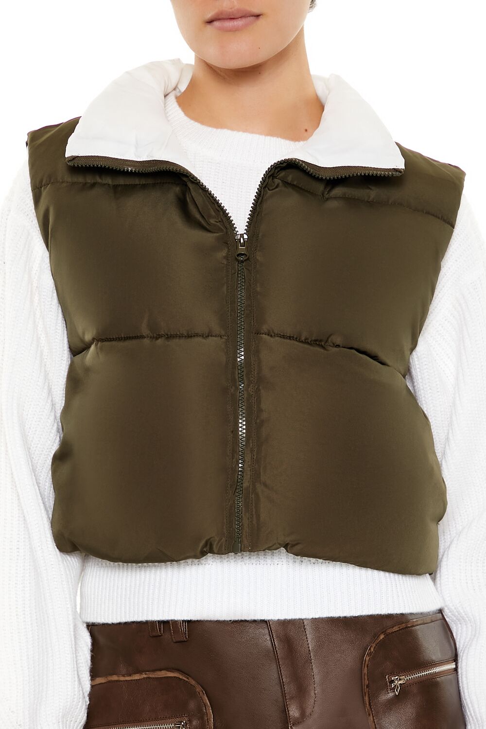 Quilted Cropped Zip-Up Vest | Forever 21 Women