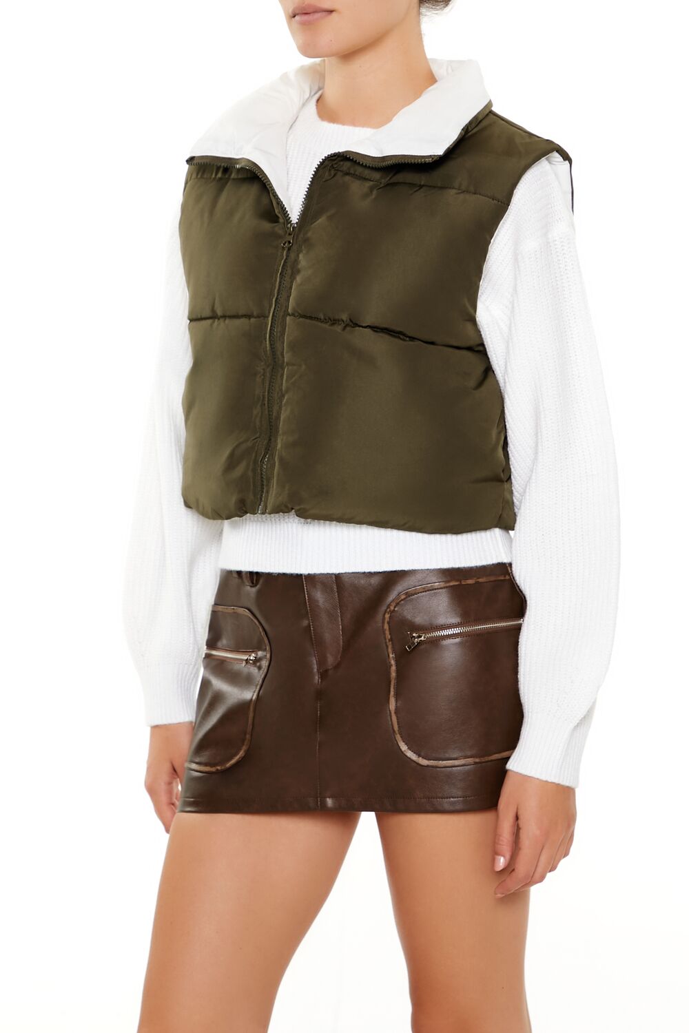 Quilted Cropped Zip-Up Vest | Forever 21 Women