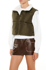 Quilted Cropped Zip-Up Vest | Forever 21 Women
