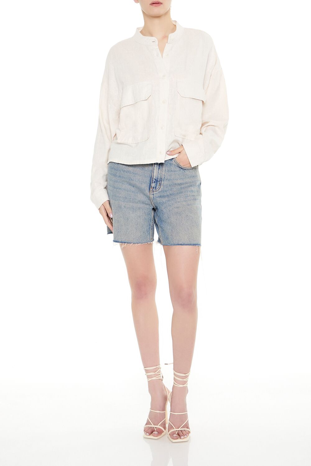 Mock-Neck Cargo Shacket | Forever 21 Women