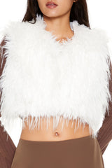 Shaggy Faux Fur Cropped Vest | Forever 21 Women