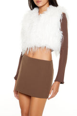 Shaggy Faux Fur Cropped Vest | Forever 21 Women