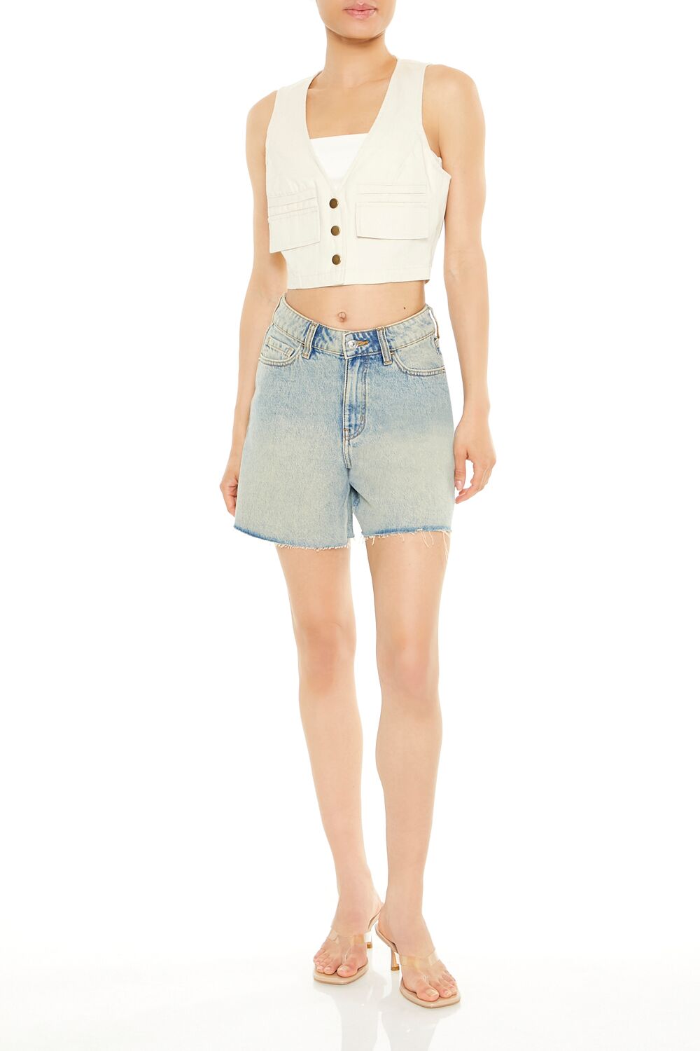Cropped Twill Cargo Vest | Forever 21 Women