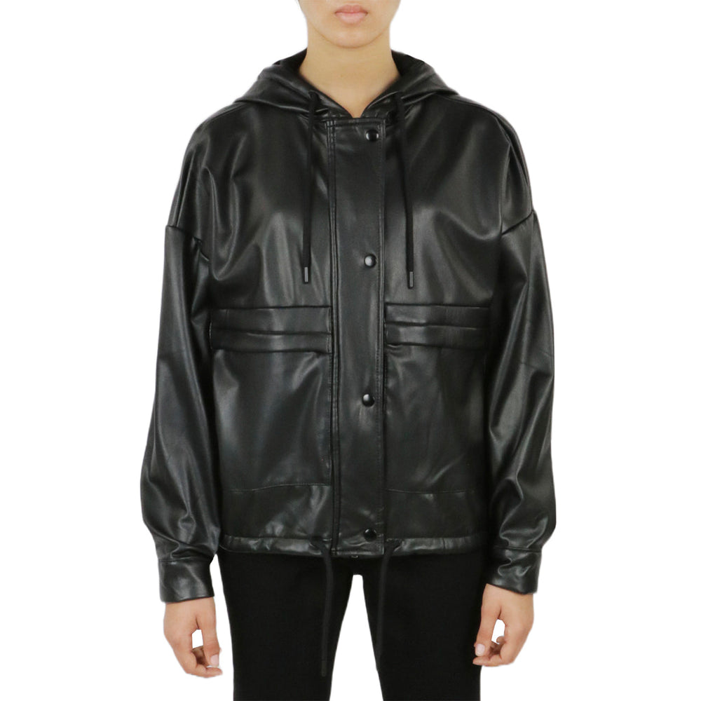 Vegan Leather Button Front Jacket | Forever 21 Women