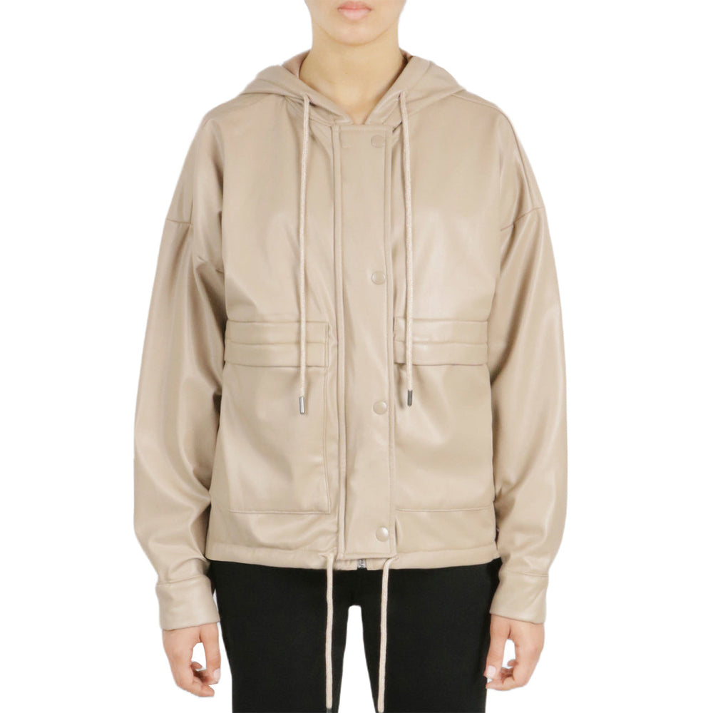 Vegan Leather Button Front Jacket | Forever 21 Women