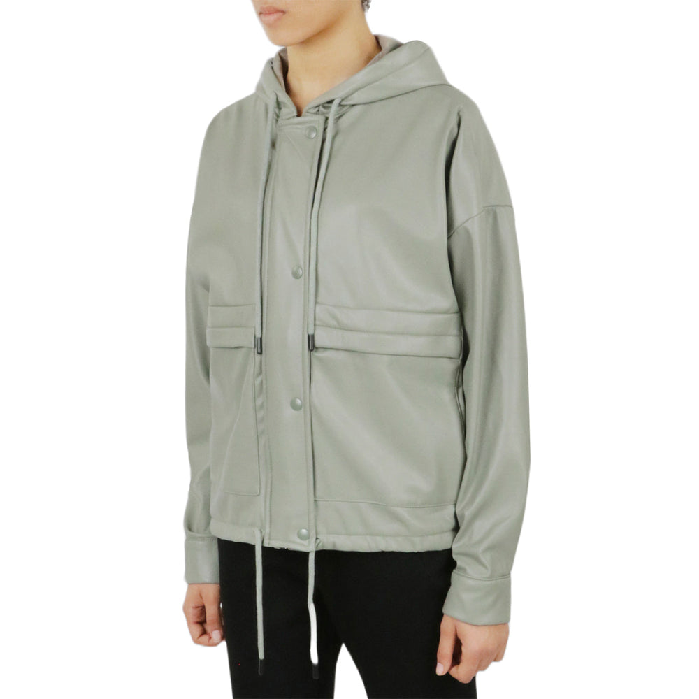 Vegan Leather Button Front Jacket | Forever 21 Women