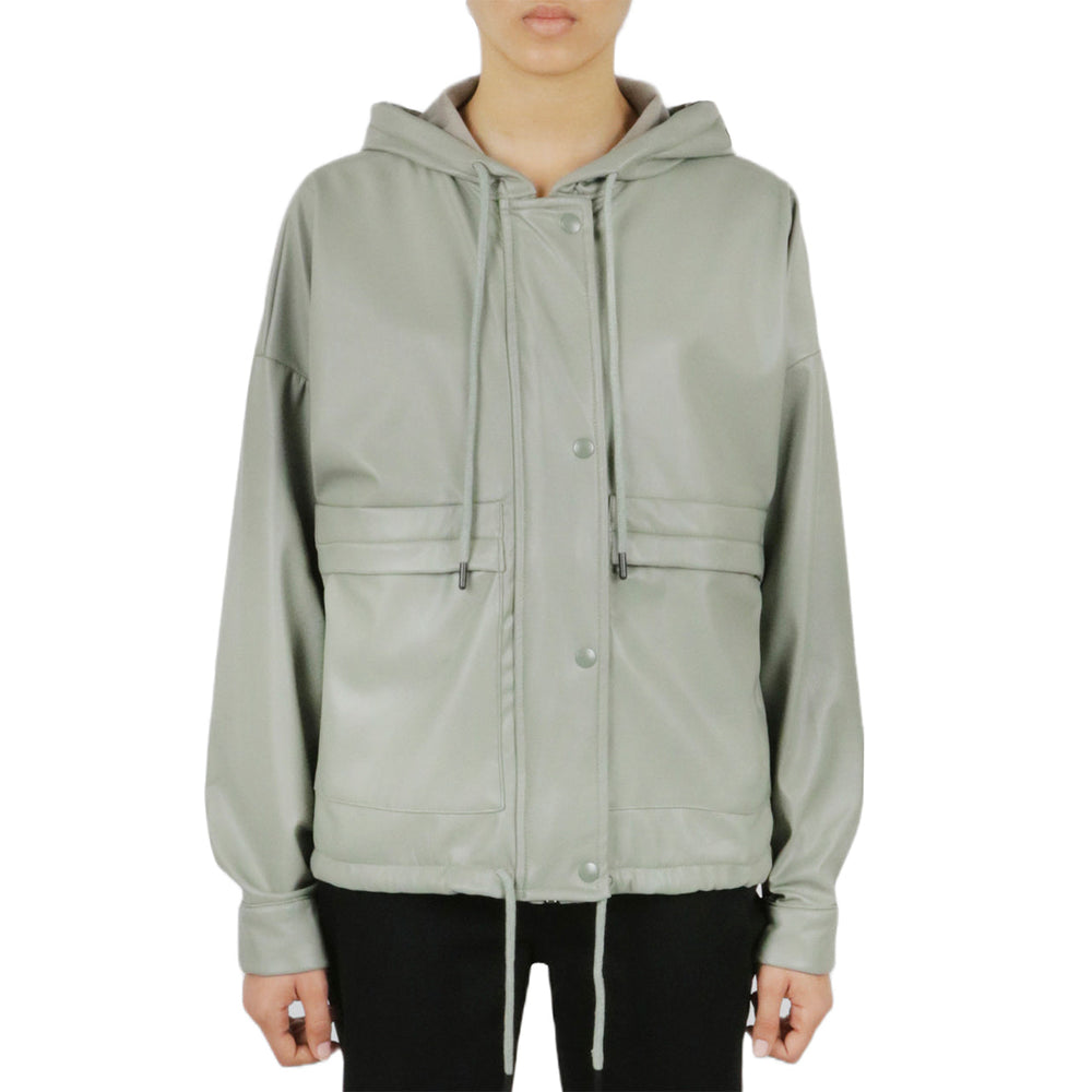 Vegan Leather Button Front Jacket | Forever 21 Women