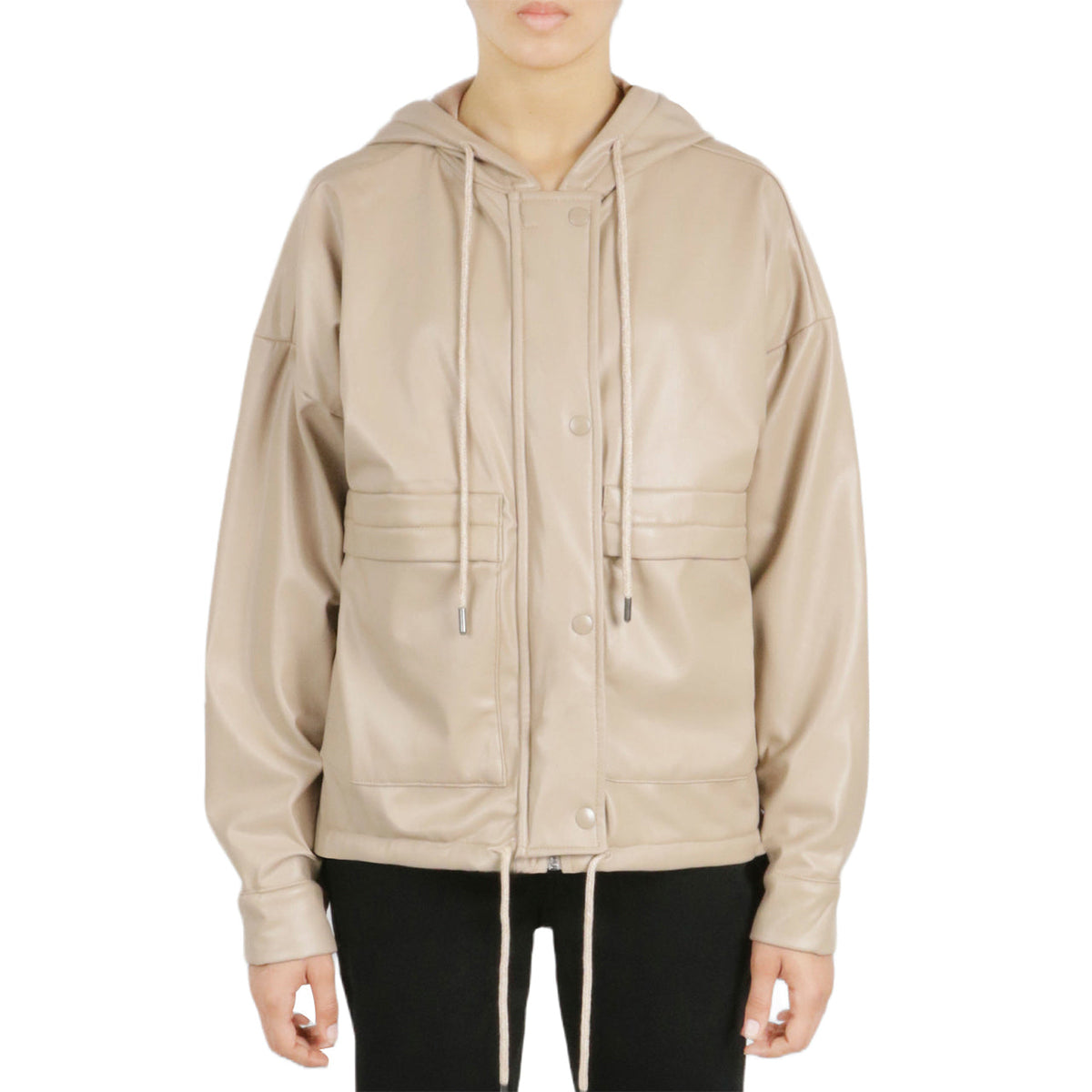 Vegan Leather Button Front Jacket | Forever 21 Women