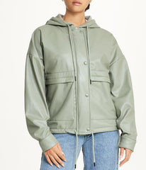 Vegan Leather Button Front Jacket | Forever 21 Women