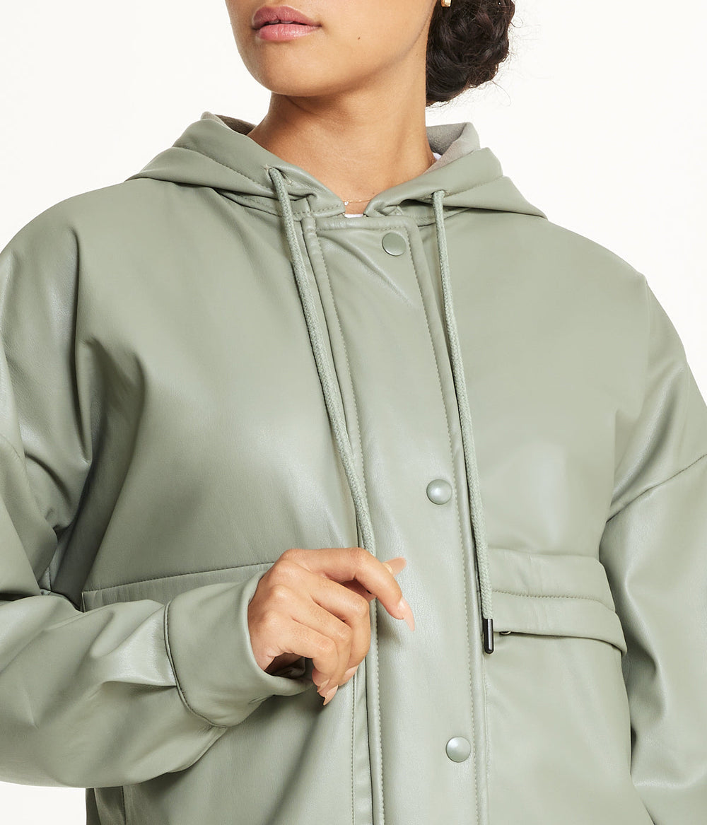 Vegan Leather Button Front Jacket | Forever 21 Women