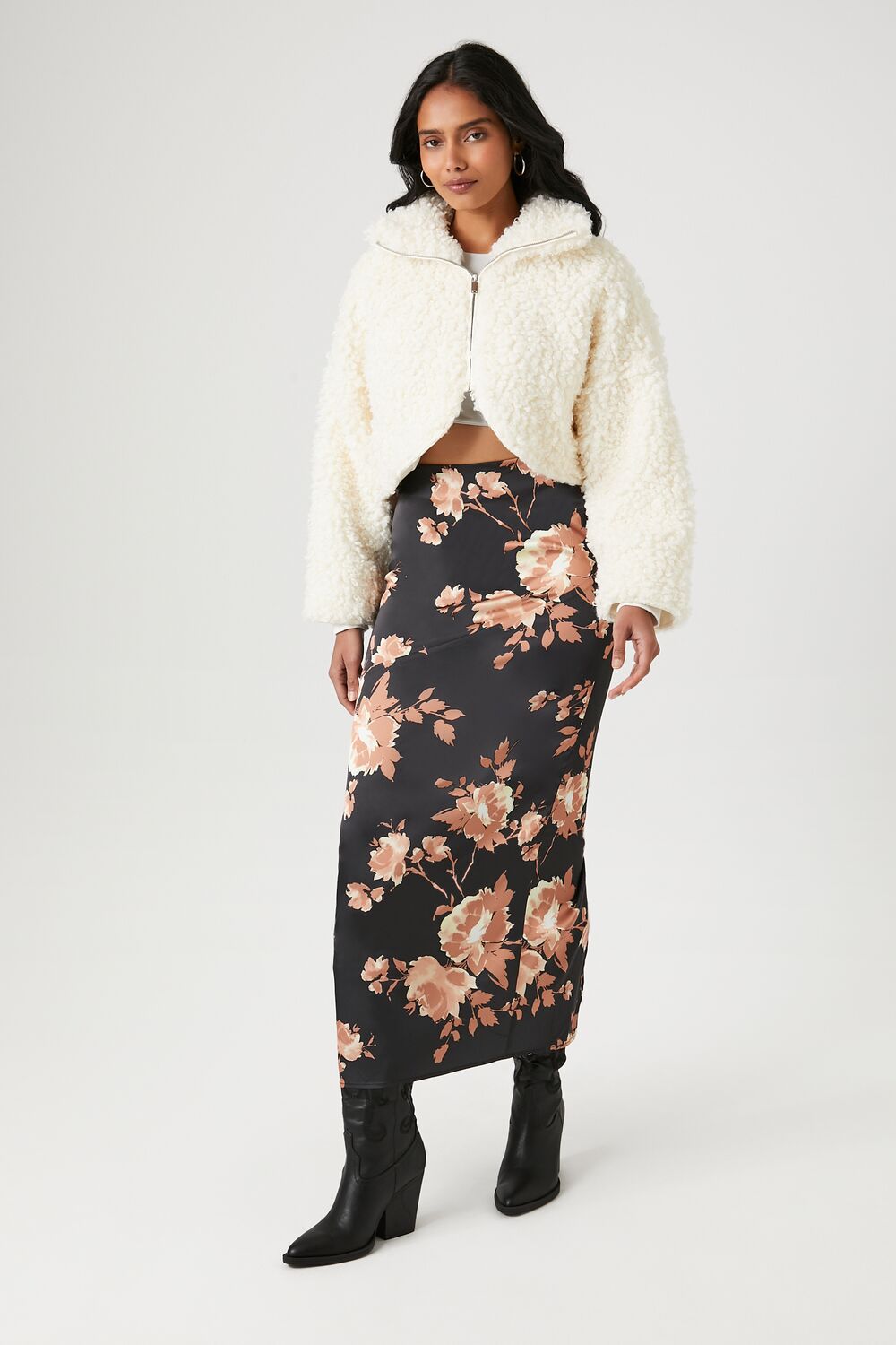 Faux Shearling Cropped Moto Jacket | Forever 21 Women