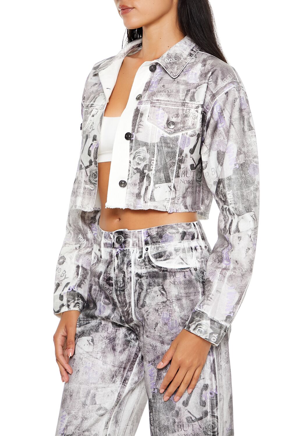 Abstract Print Trucker Jacket | Forever 21 Women