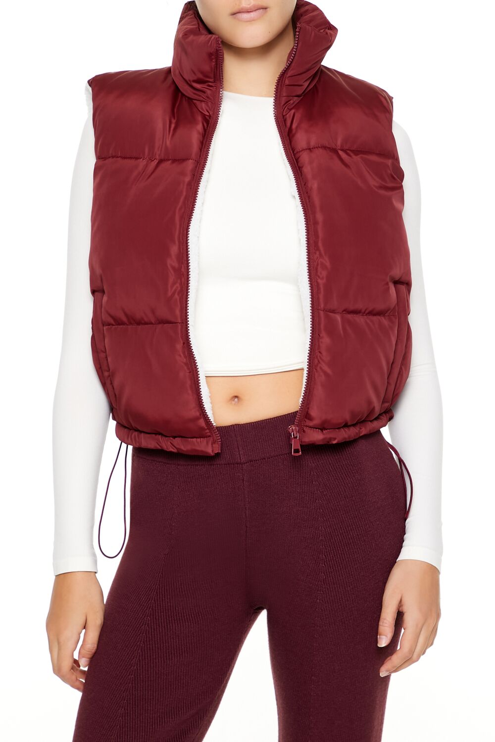 Toggle Drawstring Cropped Vest | Forever 21 Women