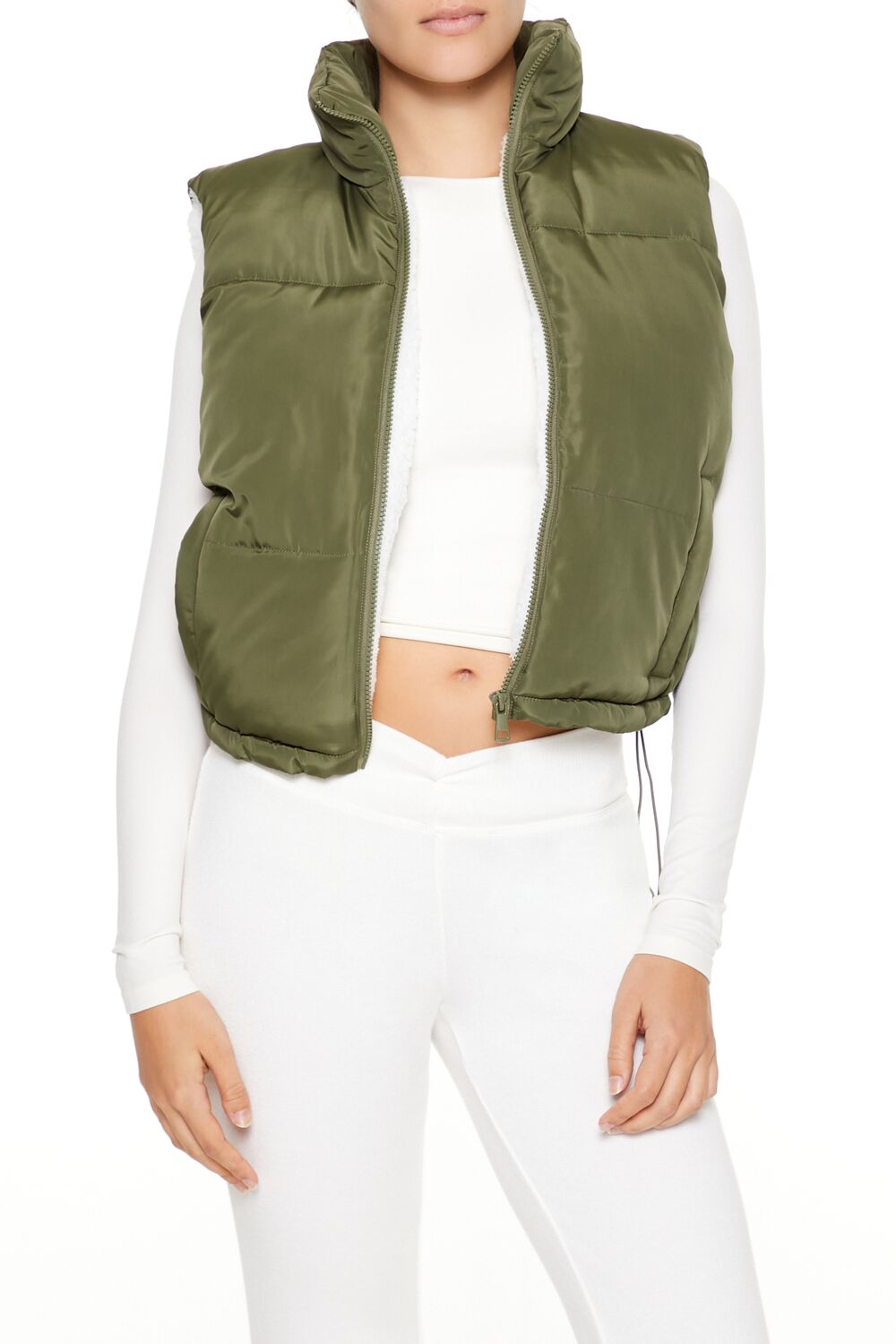 Toggle Drawstring Cropped Vest | Forever 21 Women