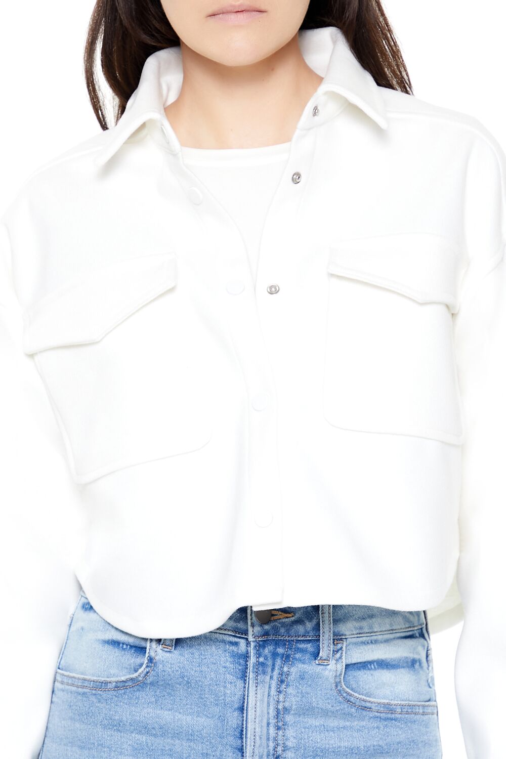Boxy Cropped Shacket | Forever 21 Women