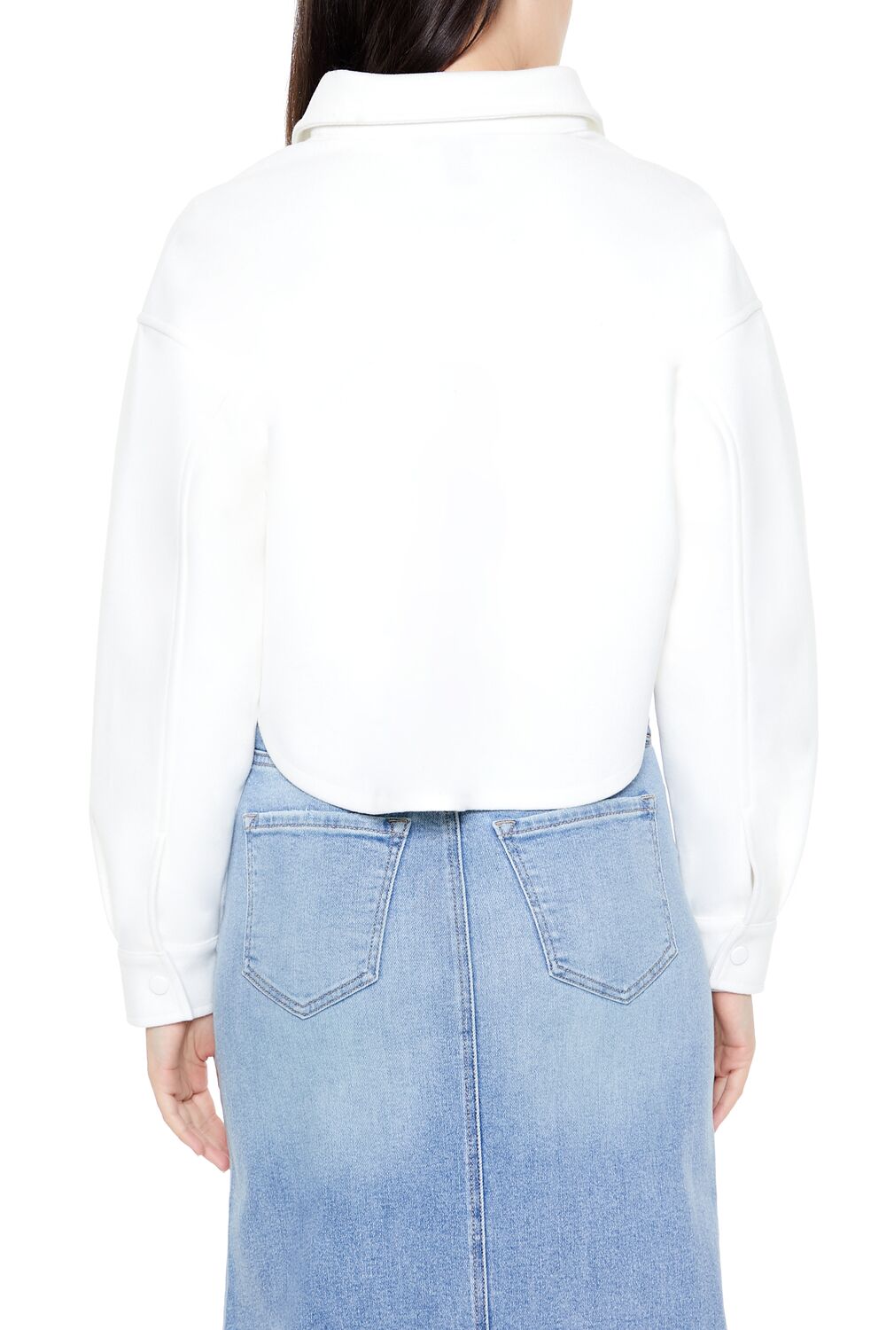 Boxy Cropped Shacket | Forever 21 Women
