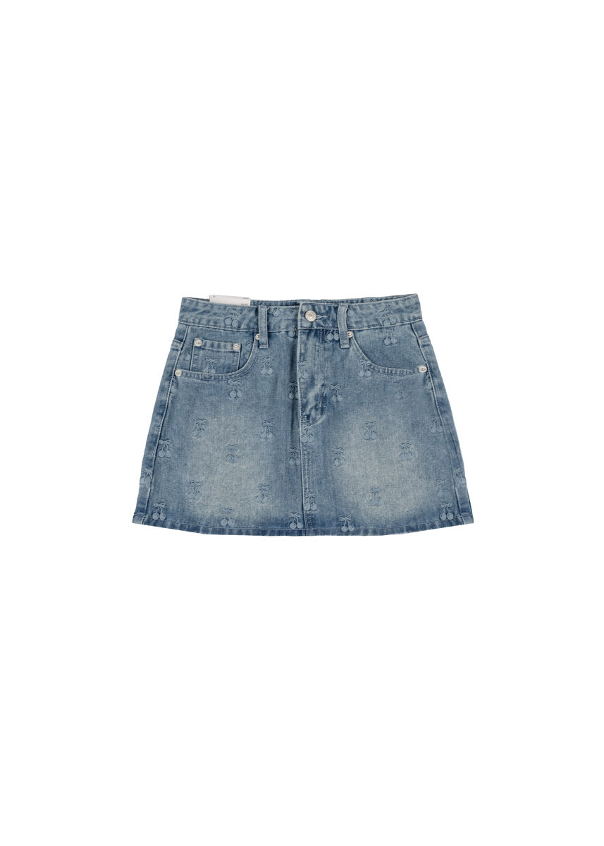 Cherry Embroidered Denim Mini Skirt | Forever 21 Women