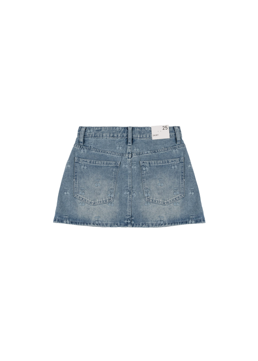 Cherry Embroidered Denim Mini Skirt | Forever 21 Women