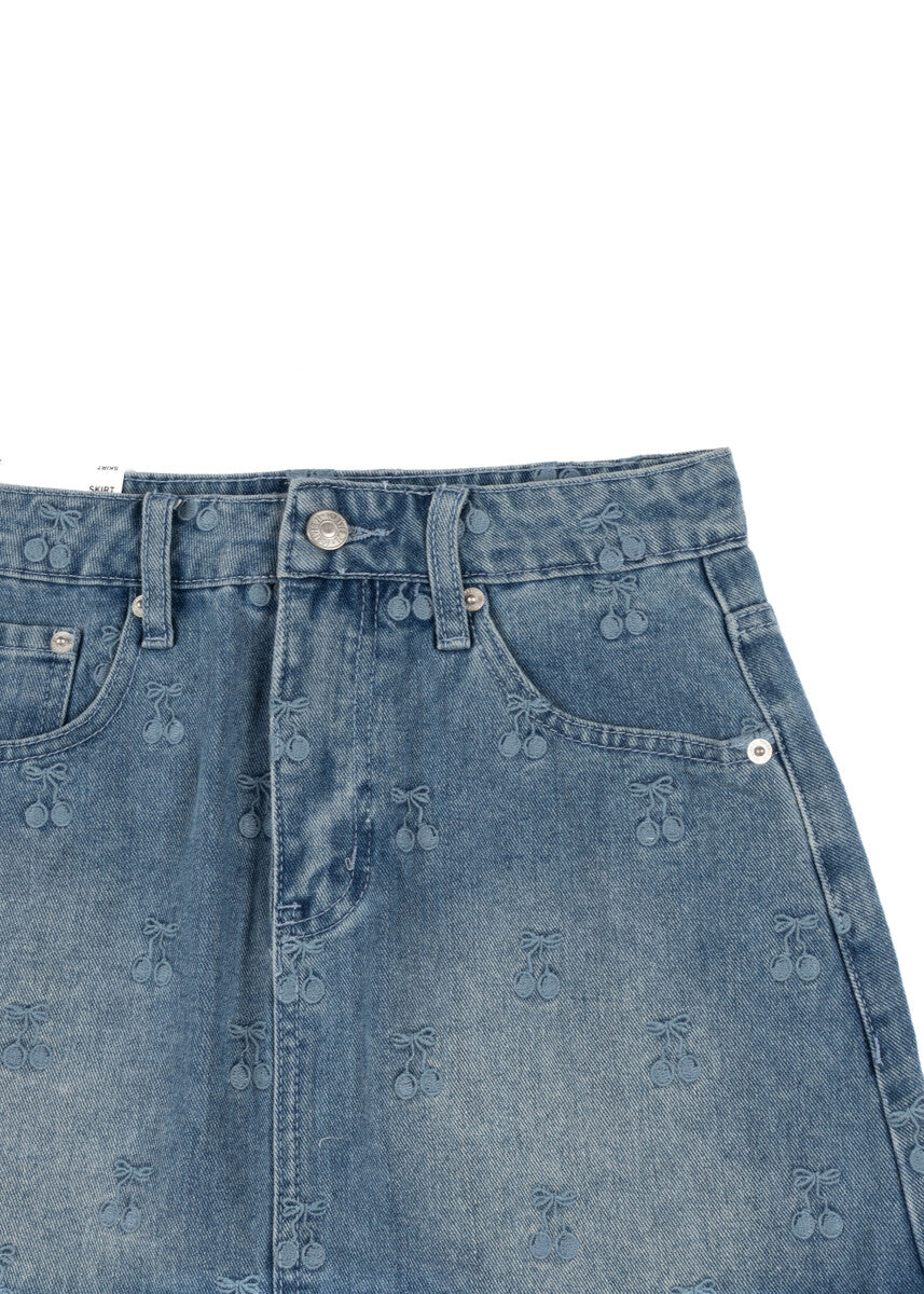Cherry Embroidered Denim Mini Skirt | Forever 21 Women