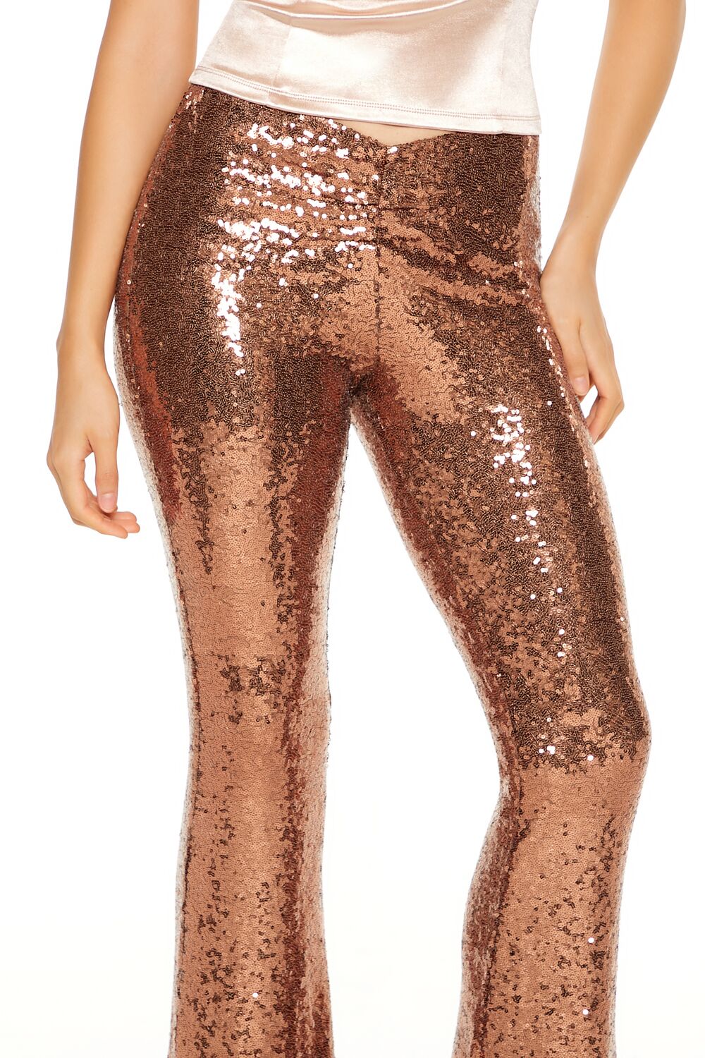 Sequin High-Rise Flare Pants | Forever 21 Women