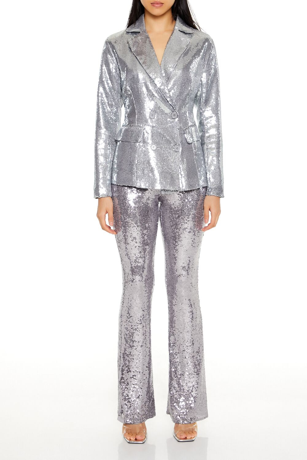 Sequin High-Rise Flare Pants | Forever 21 Women
