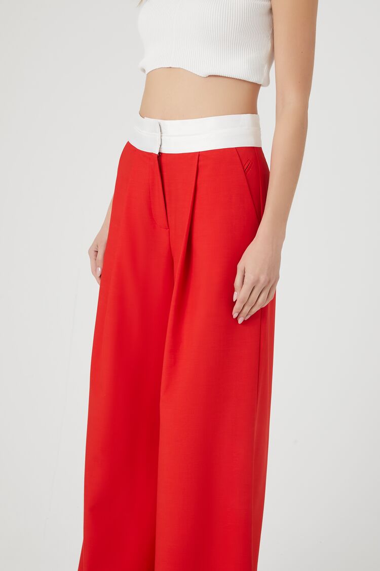 Contrast Wide-Leg Trousers | Forever 21 Women