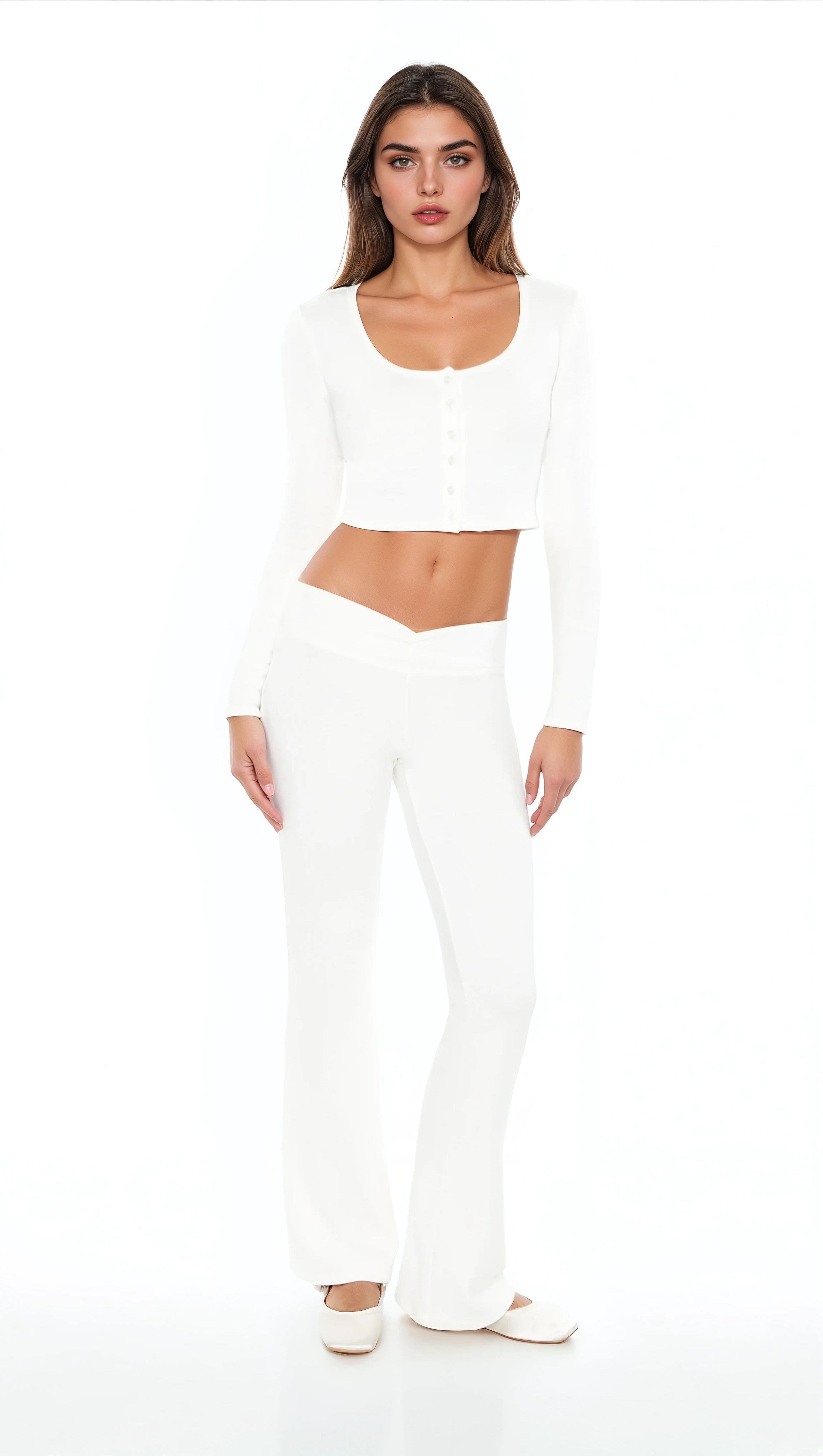 Mid-Rise V-Cut Flare Pants | Forever 21 Women