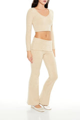 Mid-Rise Foldover Flare Pants | Forever 21 Women