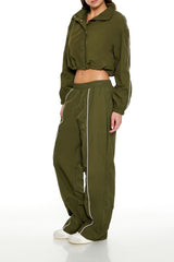 Active Piped-Trim Windbreaker Pants | Forever 21 Women