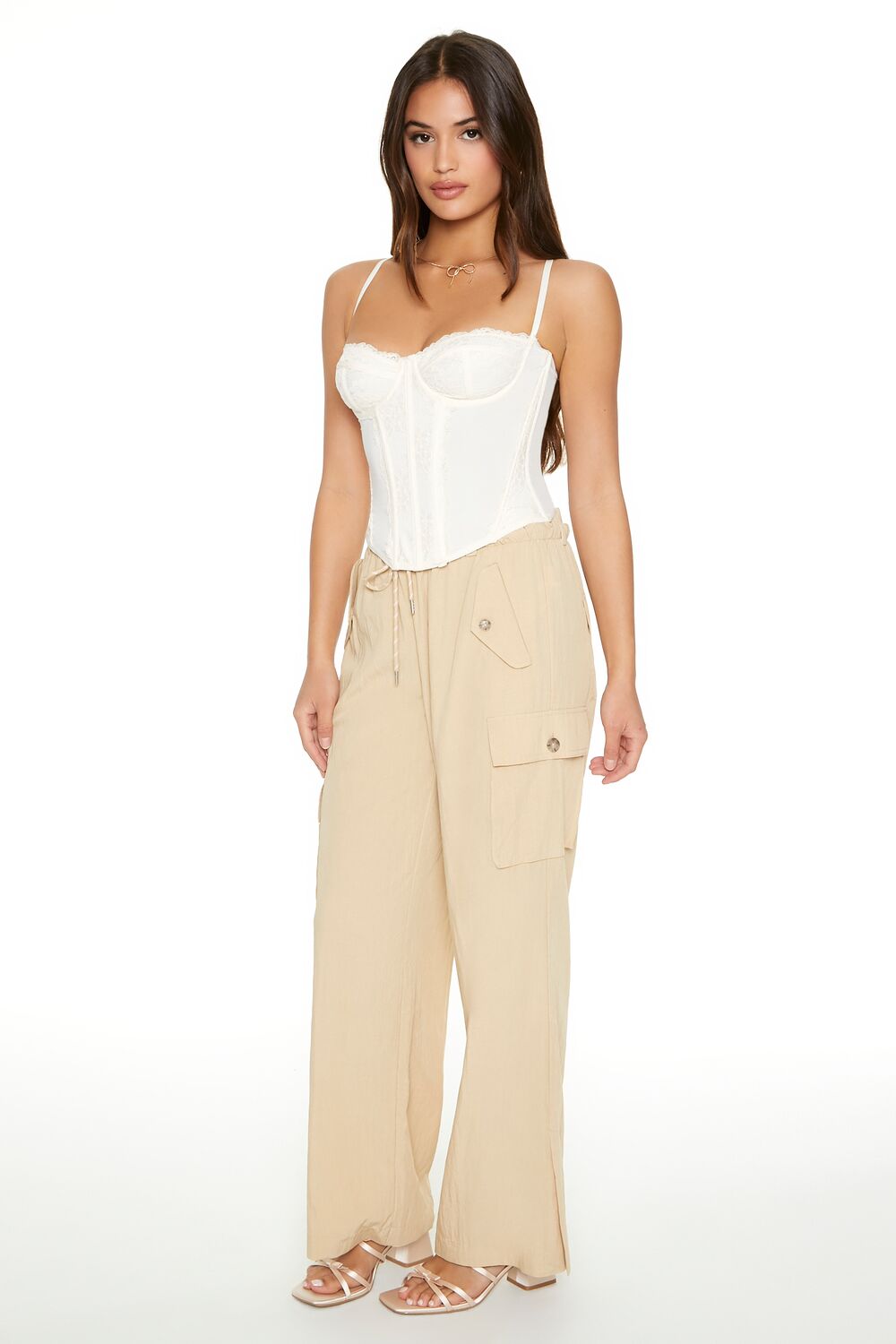 Drawstring Wide-Leg Cargo Pants | Forever 21 Women