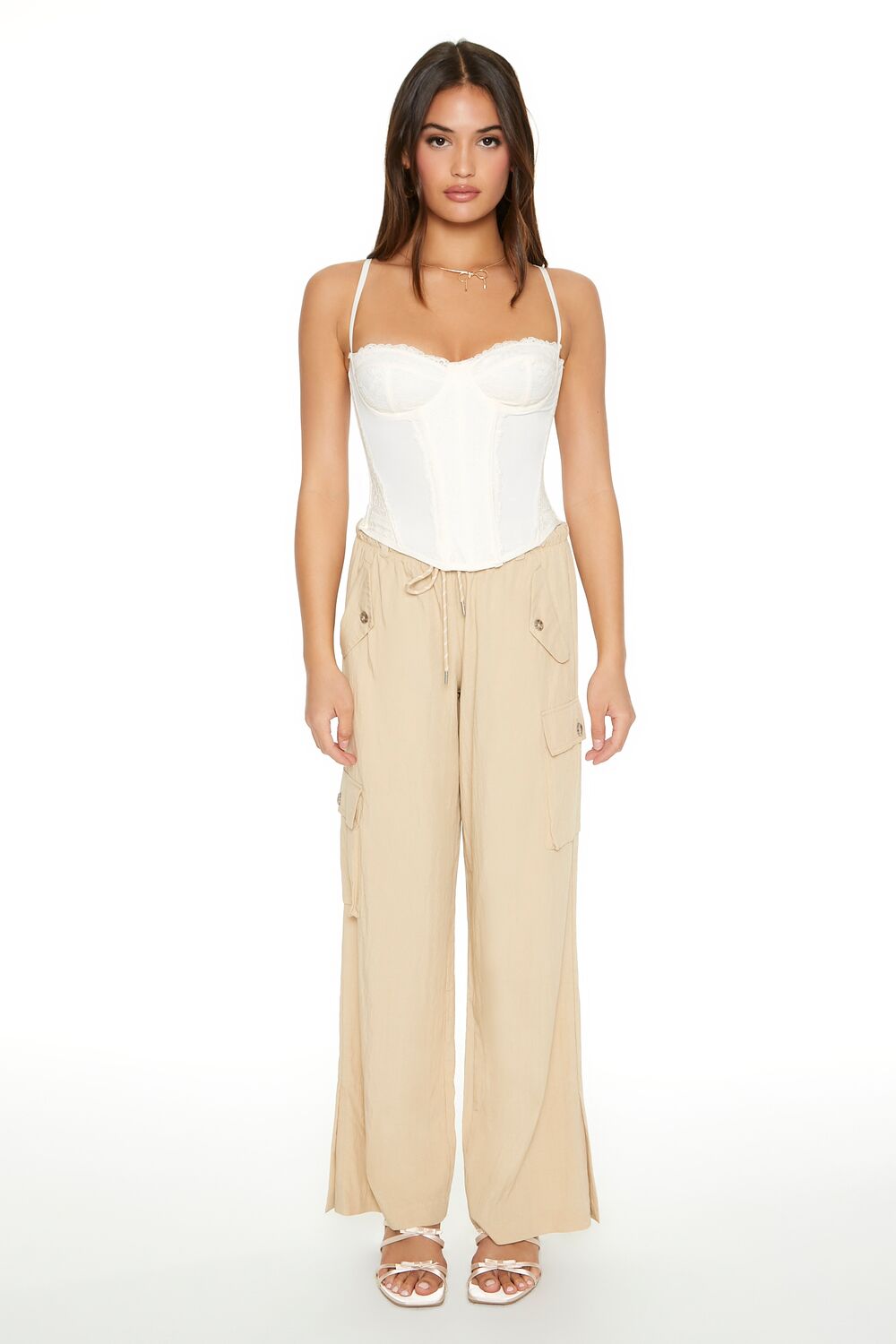 Drawstring Wide-Leg Cargo Pants | Forever 21 Women
