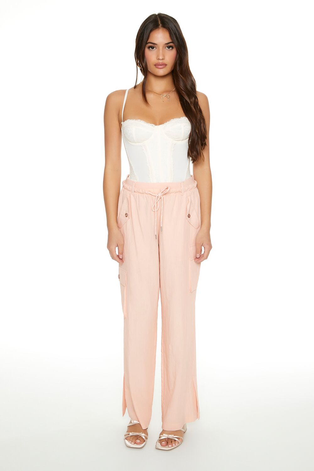 Drawstring Wide-Leg Cargo Pants | Forever 21 Women