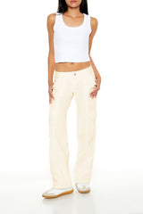 Low-Rise Straight-Leg Cargo Pants | Forever 21 Women