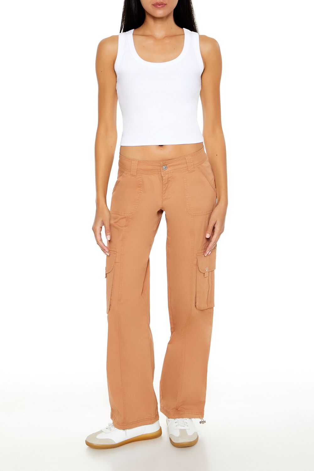 Low-Rise Straight-Leg Cargo Pants | Forever 21 Women