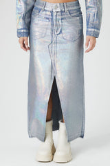 Iridescent Denim A-Line Maxi Skirt | Forever 21 Women