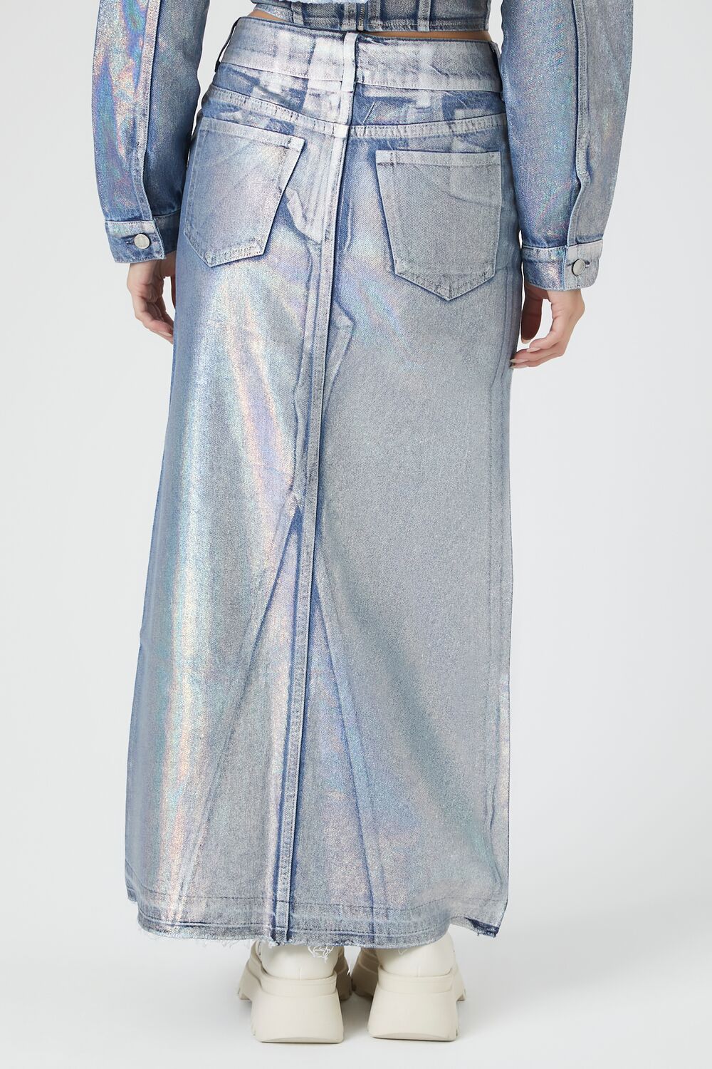 Iridescent Denim A-Line Maxi Skirt | Forever 21 Women