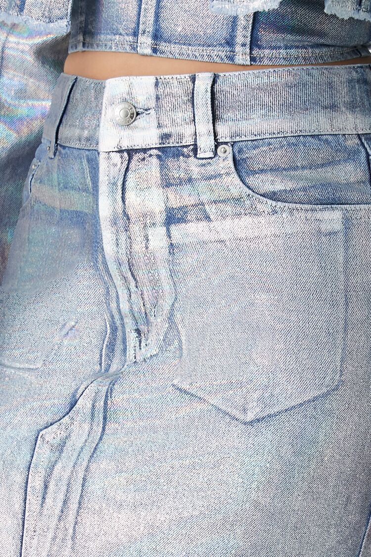 Iridescent Denim A-Line Maxi Skirt | Forever 21 Women