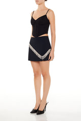 Rhinestone-Fringe Mini Skirt | Forever 21 Women