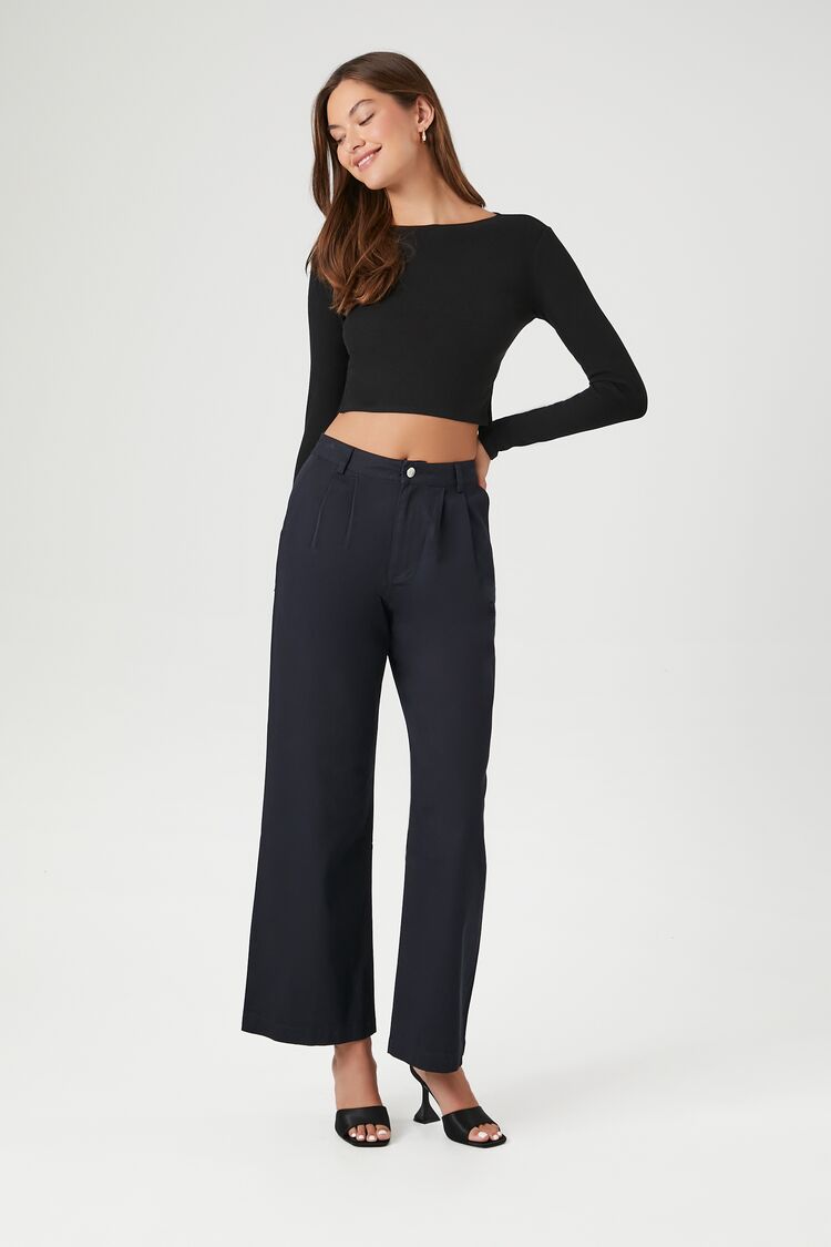 High-Rise Wide Leg Trousers | Forever 21 Women