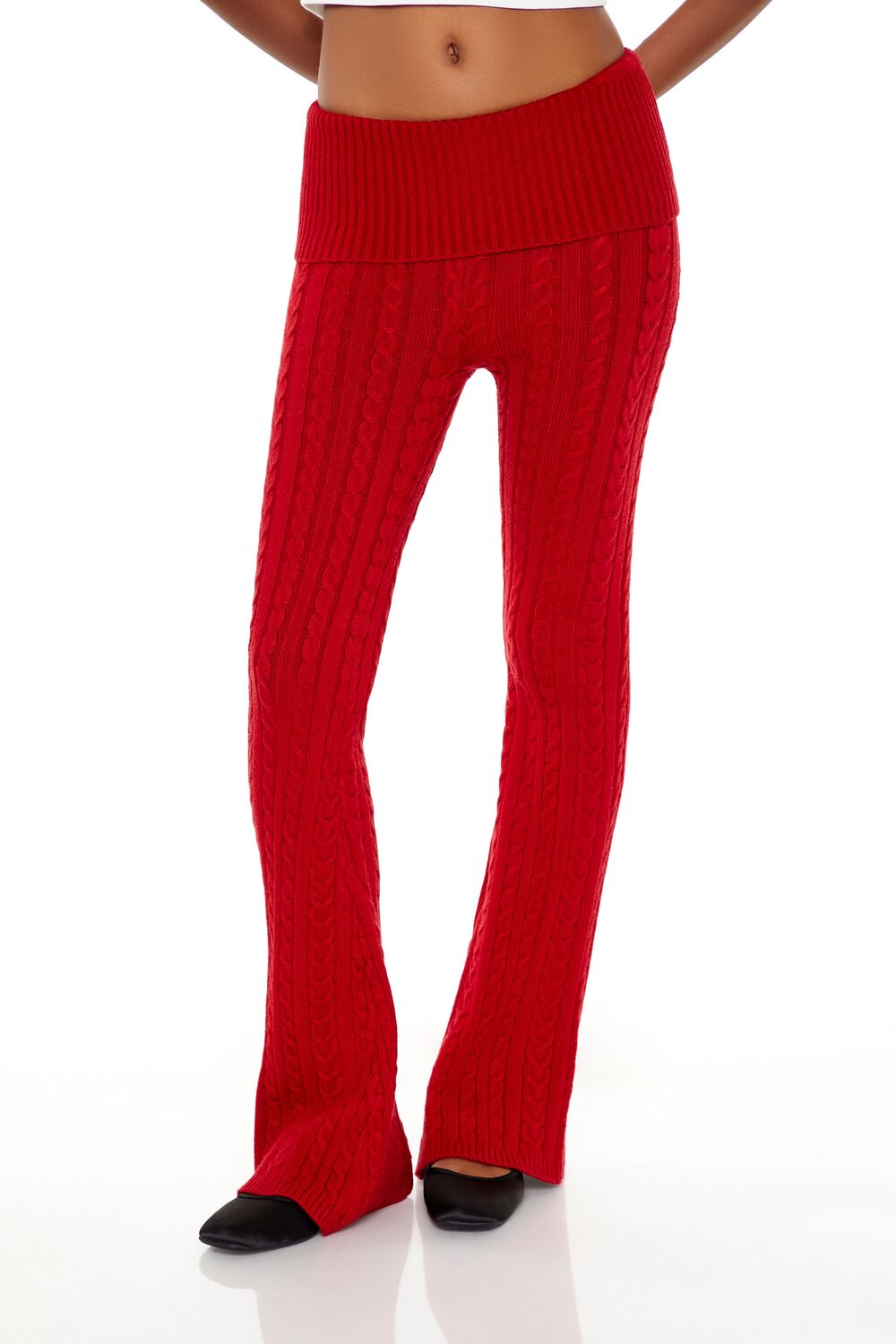 Foldover Sweater-Knit Pants | Forever 21 Women