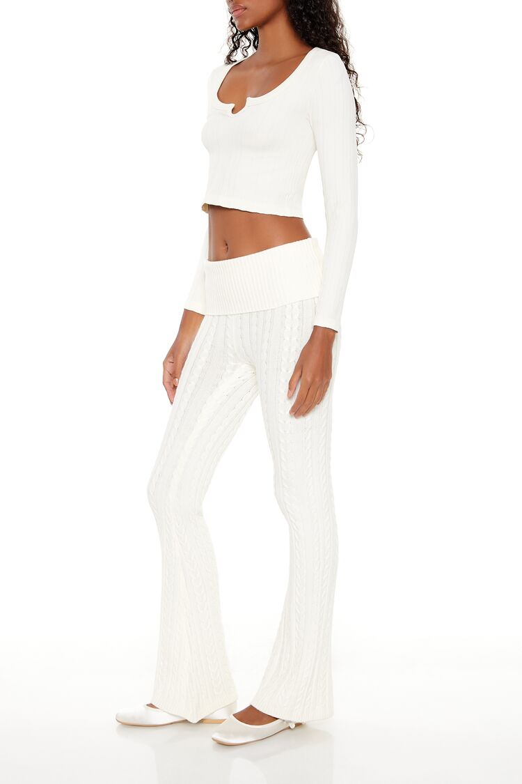Foldover Sweater-Knit Pants | Forever 21 Women