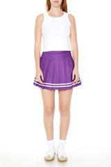 Varsity-Striped Pleated Mini Skirt | Forever 21 Women
