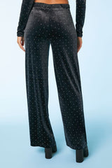 Velvet Rhinestone Straight Pants | Forever 21 Women